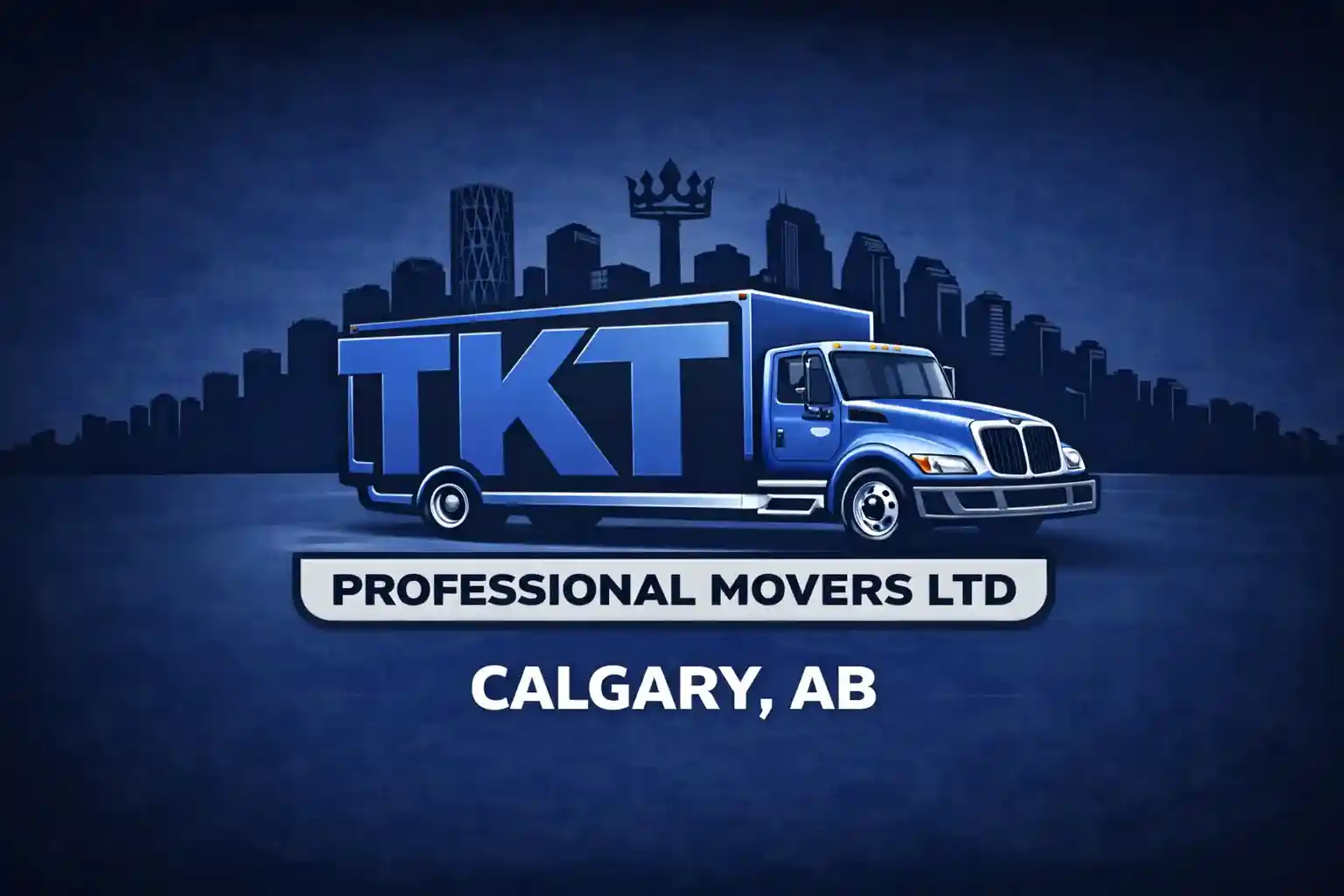 calgary-moving-company-tkt-movers-og TKT Movers truck and Calgary skyline representing a trusted Calgary moving company